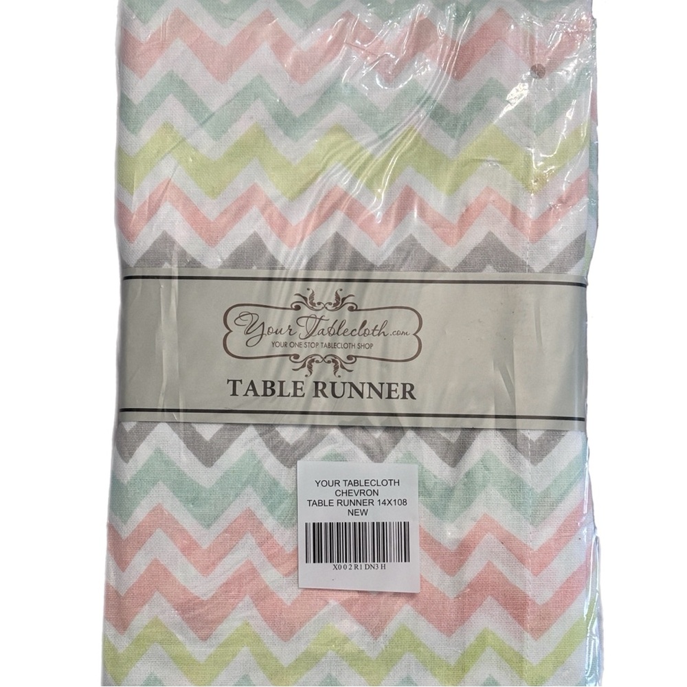 Chevron Table Runner in Spring Pastel - Picture 7 of 7